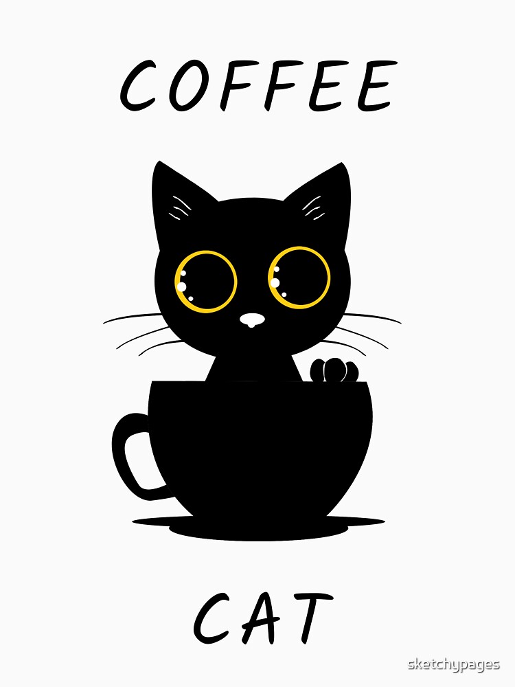 Thumbnail 7 of 7, Essential T-Shirt, Coffee Cat designed and sold by sketchypages.
