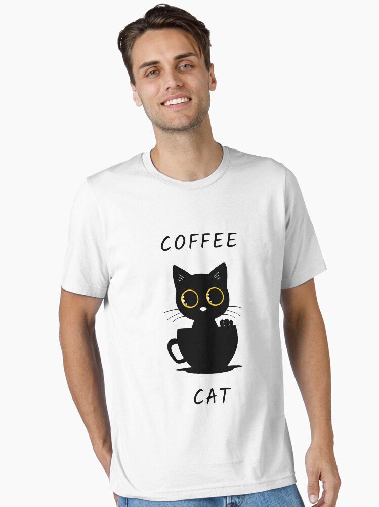 Thumbnail 2 of 7, Essential T-Shirt, Coffee Cat designed and sold by sketchypages.