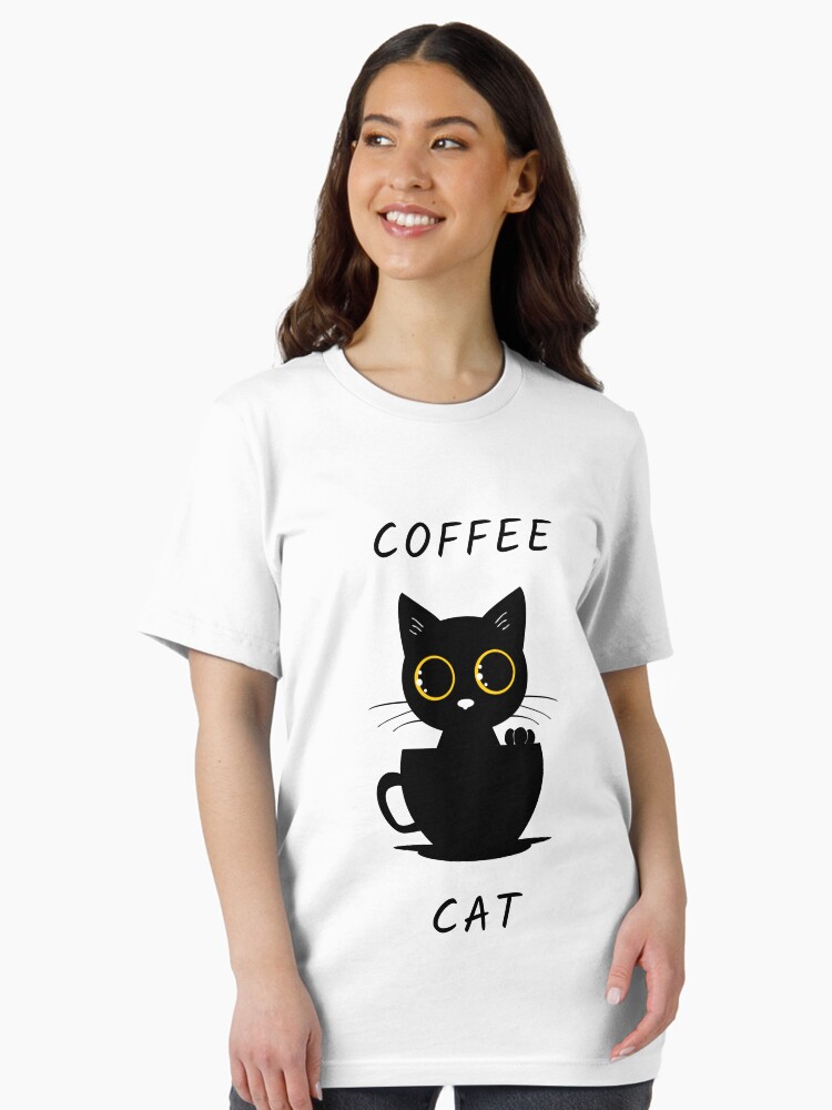 Thumbnail 1 of 7, Essential T-Shirt, Coffee Cat designed and sold by sketchypages.