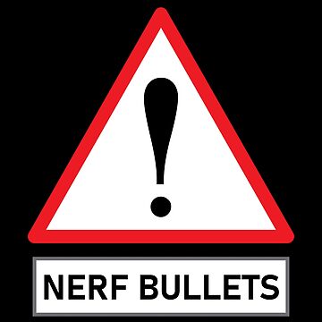 Panneau d avertissement Nerf Bullets Flying Attention Nerf war Noir et blanc Nerf Battle Gun Badge