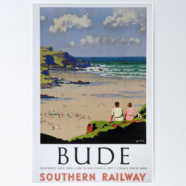 Item preview, retro classic Bude poster designed and sold by CorasPosters.