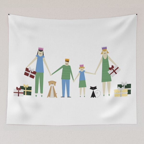 Item preview, Family with two mums holding presents designed and sold by chattleyworks.