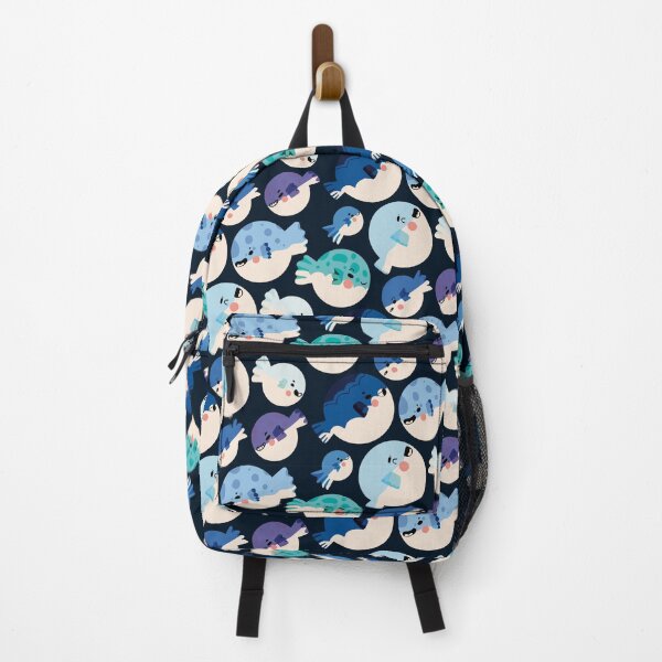 Item preview, Cute Pufferfish - Blue Monochromatic Cartoon designed and sold by TheRainbowRoom.