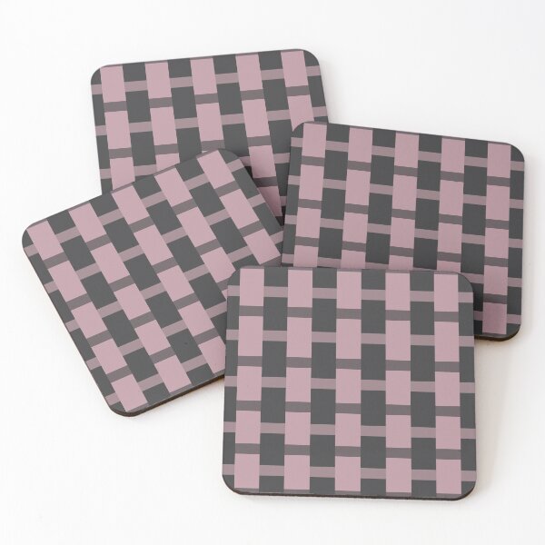 Item preview, Blush pink and black checked stripes designed and sold by Abbara.