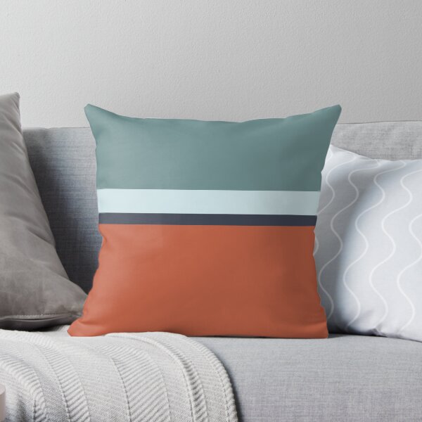 Autumn Color Block Lines 29 Throw Pillow