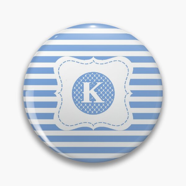 Item preview, Blue Striped Letter K designed and sold by MonogramMonkey.