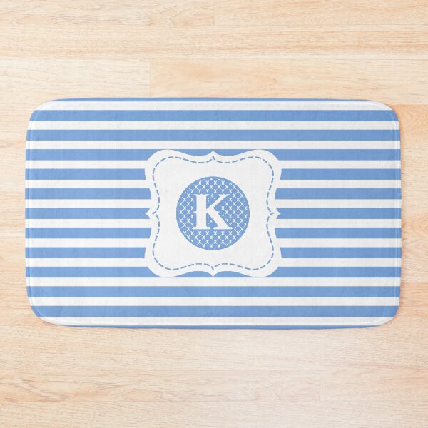 Item preview, Blue Striped Letter K designed and sold by MonogramMonkey.