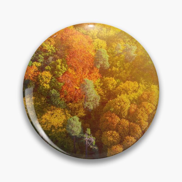 Item preview, Aerial view of color autumn forest and sunset designed and sold by Lukasz Szczepanski.
