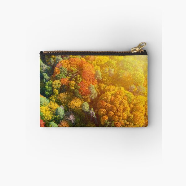 Item preview, Aerial view of color autumn forest and sunset designed and sold by Lukasz Szczepanski.
