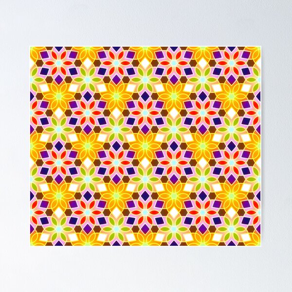 Item preview, Rainbow Chakras Mandala - Petal Kaleidoscope Hexagon Flower Pastel Crystals - White Rhomb designed and sold by GrandTartaria.