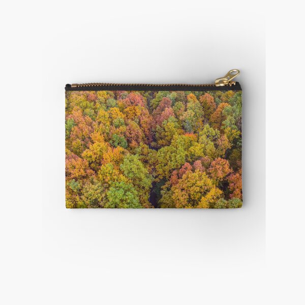 Item preview, Aerial top down vertical panorama of road through the autumn forest designed and sold by Lukasz Szczepanski.
