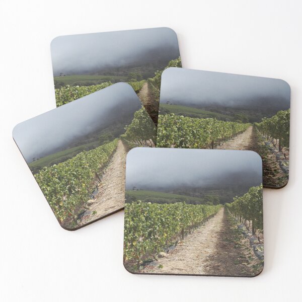 Item preview, Vineyard in the mist Western Cape South Africa designed and sold by wineandwords.
