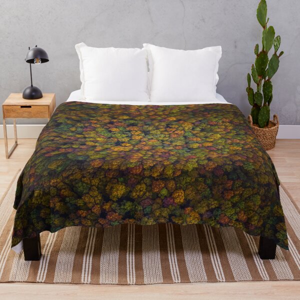 Item preview, Aerial top down view of vibrant colorful autumn forest designed and sold by Lukasz Szczepanski.