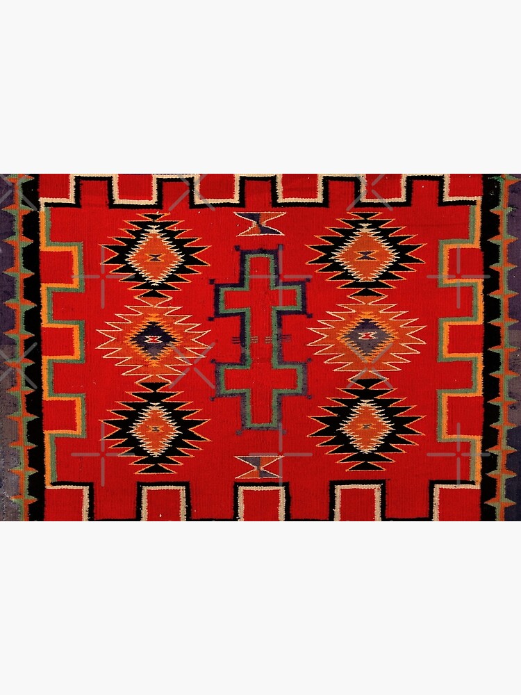 1890 NAVAJO SADDLE BLANKET - UNALTERED SCAN OF ORIGINAL WORTH $38,000 - AUTHENTIC ORIGINAL COLORS by VINTAGEGARAGE