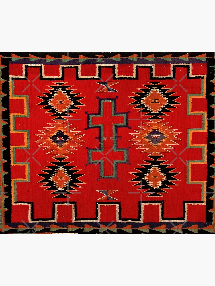 1890 NAVAJO SADDLE BLANKET - UNALTERED SCAN OF ORIGINAL WORTH $38,000 - AUTHENTIC ORIGINAL COLORS by VINTAGEGARAGE