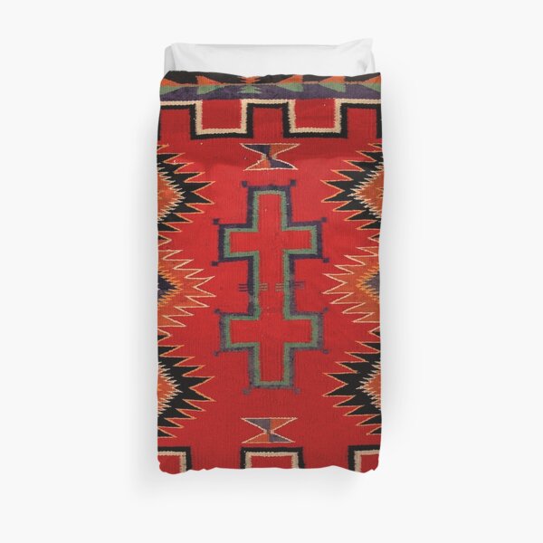 1890 NAVAJO SADDLE BLANKET - SCAN OF ORIGINAL WORTH $38,000 Duvet Cover