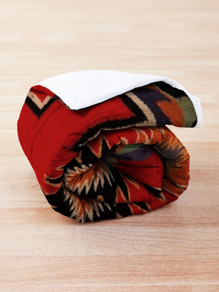 Alternate view of 1890 NAVAJO SADDLE BLANKET - UNALTERED SCAN OF ORIGINAL WORTH $38,000 - AUTHENTIC ORIGINAL COLORS Comforter