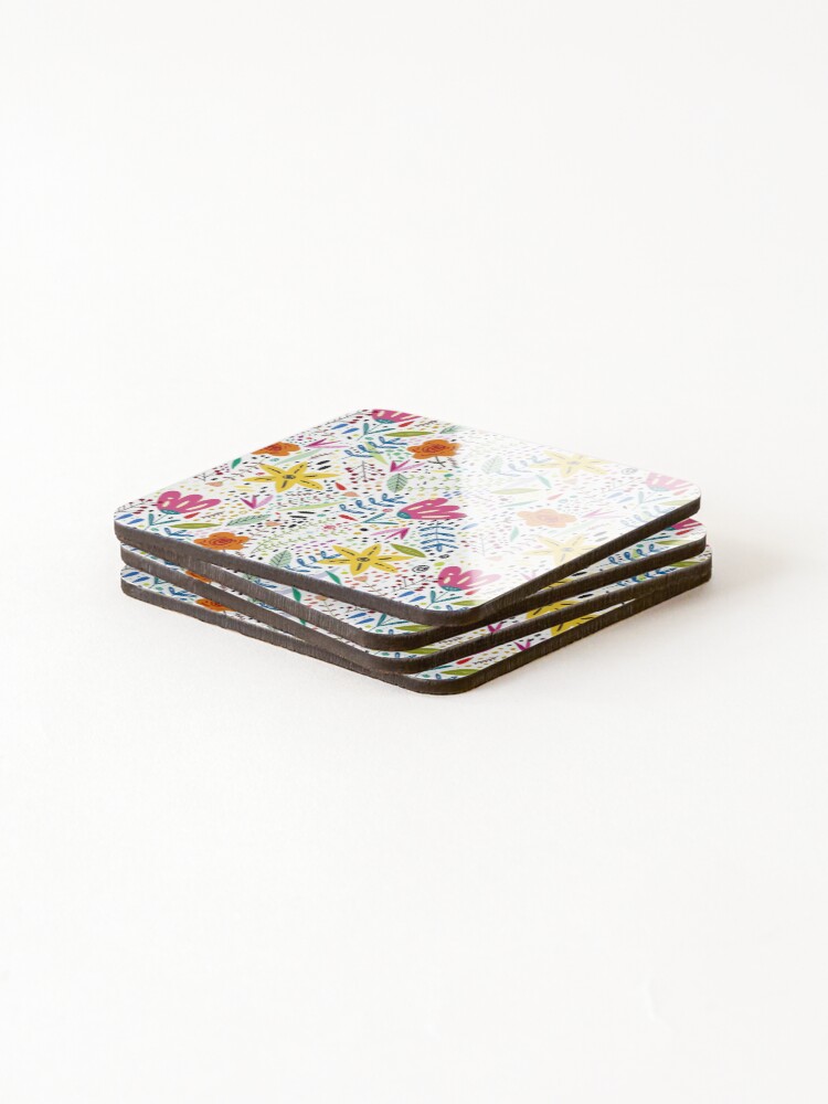 Thumbnail 4 of 5, Coasters (Set of 4), Flower mix designed and sold by Raeolus.