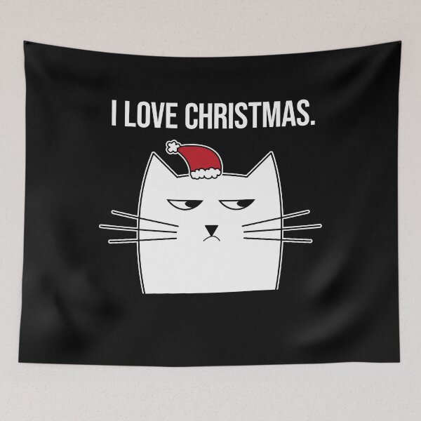 Item preview, Anti xmas - Slightly wrong Christmas / I hate Christmas Cat designed and sold by lemontee.