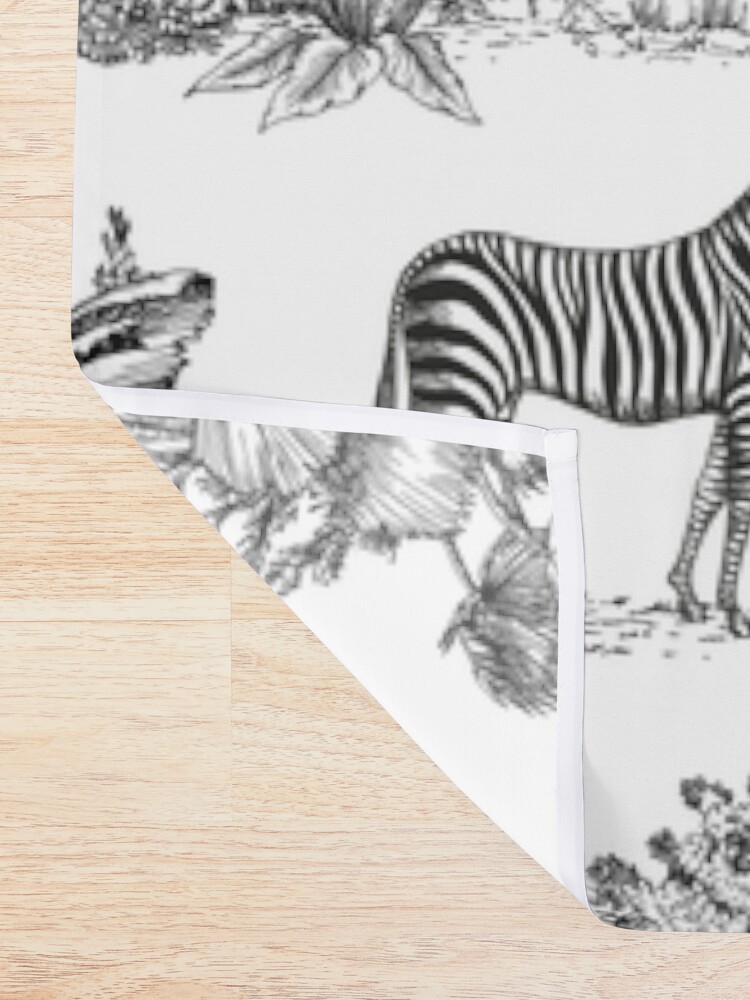 Alternate view of jungle toile Shower Curtain