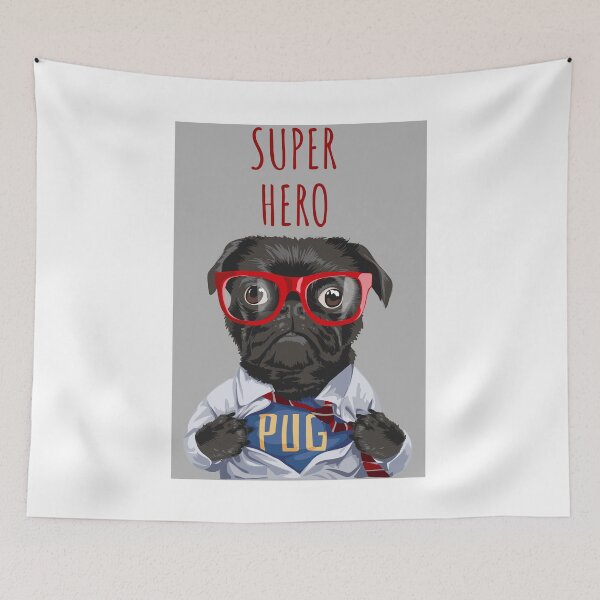 Item preview, Super hero, super dog, super pug designed and sold by Curlyhaire.