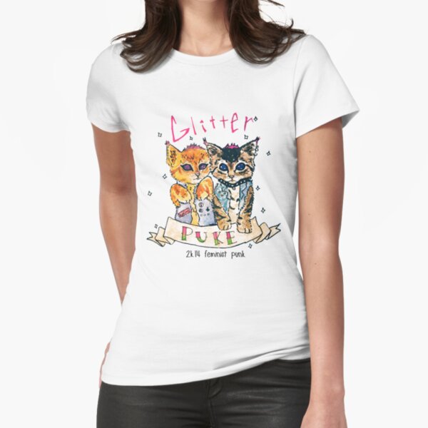 Glitter puke Fitted T-Shirt