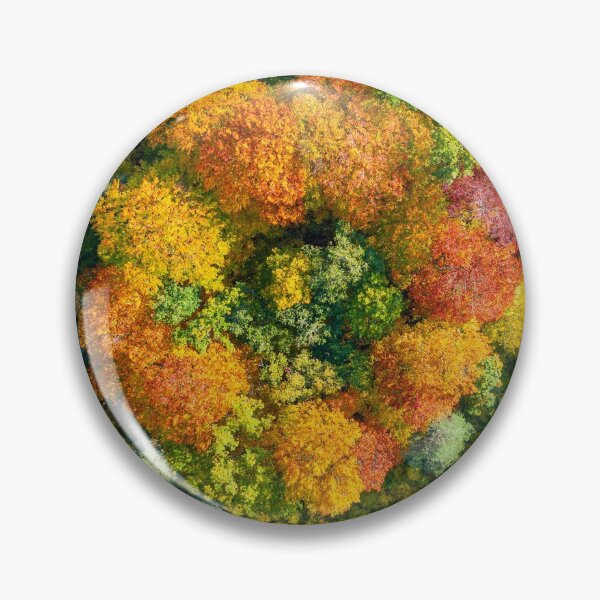 Item preview, Aerial top down view of vibrant colorful autumn forest designed and sold by Lukasz Szczepanski.