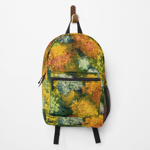 Item preview, Aerial top down view of vibrant colorful autumn forest designed and sold by Lukasz Szczepanski.