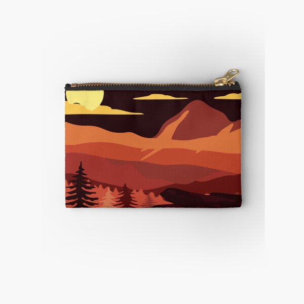 Item preview, Fascinating mountain landscape, misty forest, flat design, yellow, red watercolor design. Iphone or Samsung phone Case & Cover designed and sold by RoManSmArt.