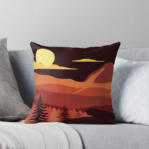 Item preview, Fascinating mountain landscape, misty forest, flat design, yellow, red watercolor design. Iphone or Samsung phone Case & Cover designed and sold by RoManSmArt.