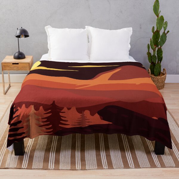 Item preview, Fascinating mountain landscape, misty forest, flat design, yellow, red watercolor design. Iphone or Samsung phone Case & Cover designed and sold by RoManSmArt.