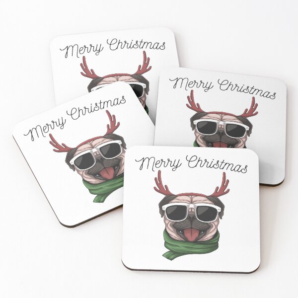 Item preview, Merry christmas pug designed and sold by Curlyhaire.