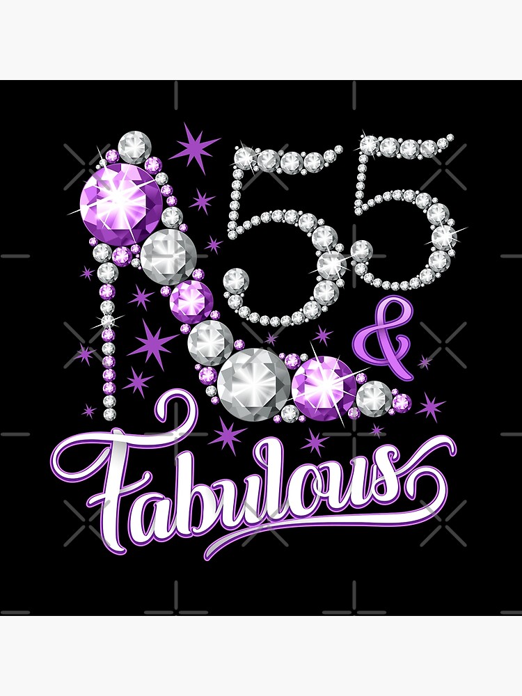 Diseño de 55 55 y diseño de dama fabulosa Tarjetas de  felicitación