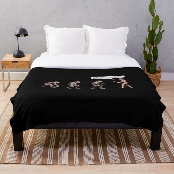 Stop following me! Darwin, Evolution science creation neanderthal man Throw Blanket