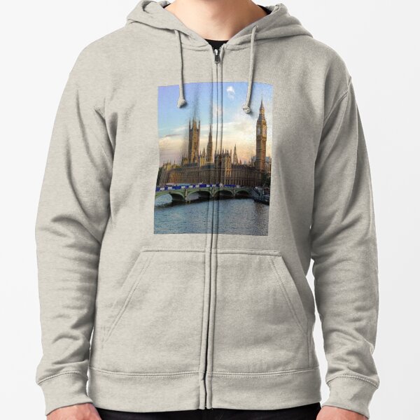 Houses of Parliament Westminster Whitehall Londond England Zipped Hoodie