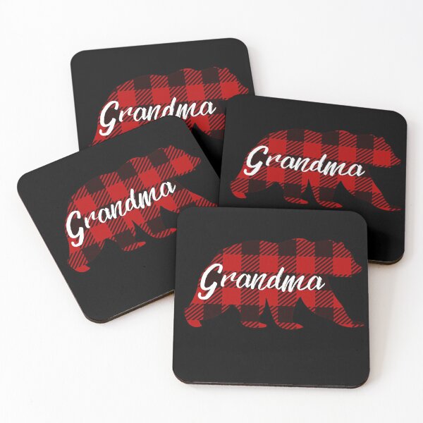 Item preview, Grandma Red and Black Plaid Bear designed and sold by RedeemedDesigns.