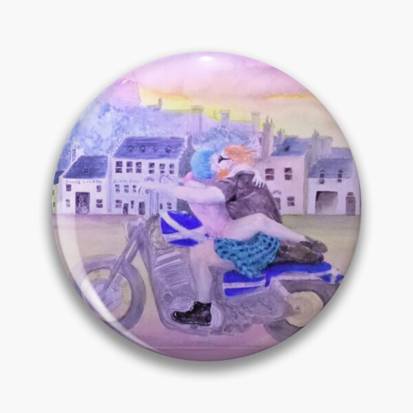 Item preview,  Biker couple under Edinburgh Castle designed and sold by Malc Sutherland.