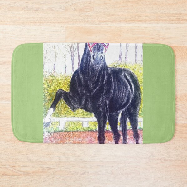 Item preview, Black horse playing painting designed and sold by horseaddicted.