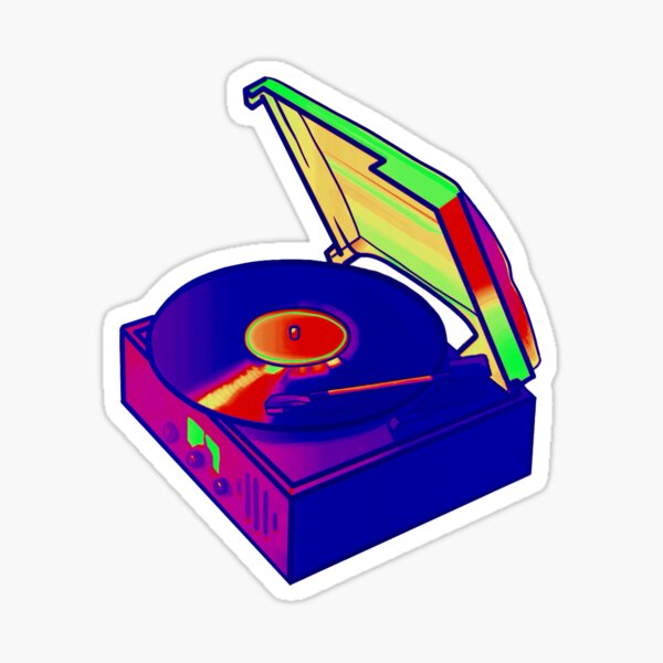 psychedelic record player Sticker