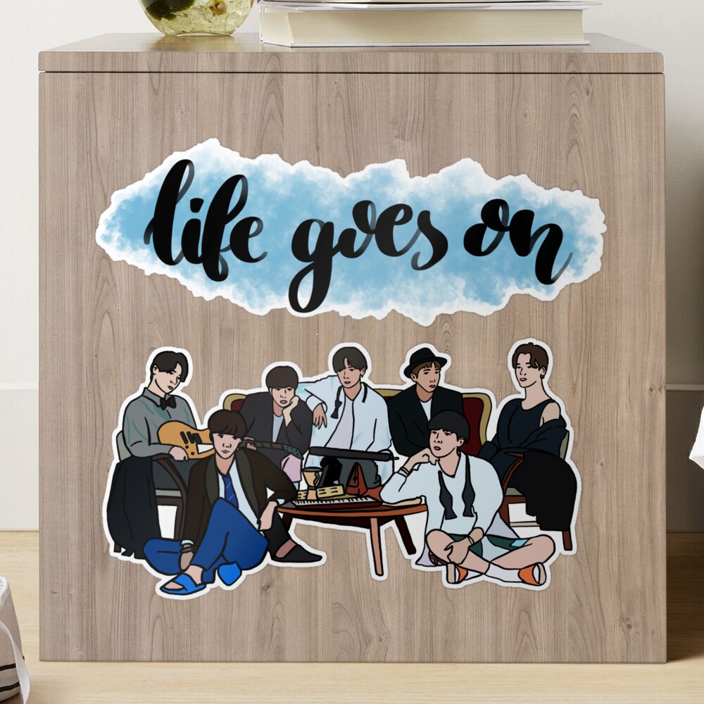 Life goes on BTS group portrait Sticker by armylanding