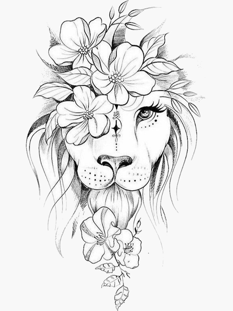 Lions in Bloom Stickers
