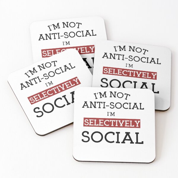 Item preview, I'm Not Anti-Social I'm Selectively Social, Asocial vs antisocial Definition Gift idea For Boyfriend designed and sold by TrueFit Essentials.