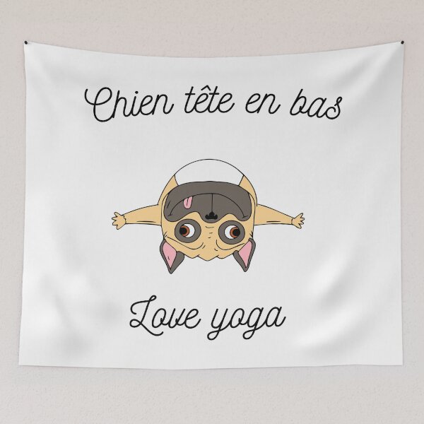 Item preview, Downward facing dog, yoga position, humor designed and sold by Curlyhaire.