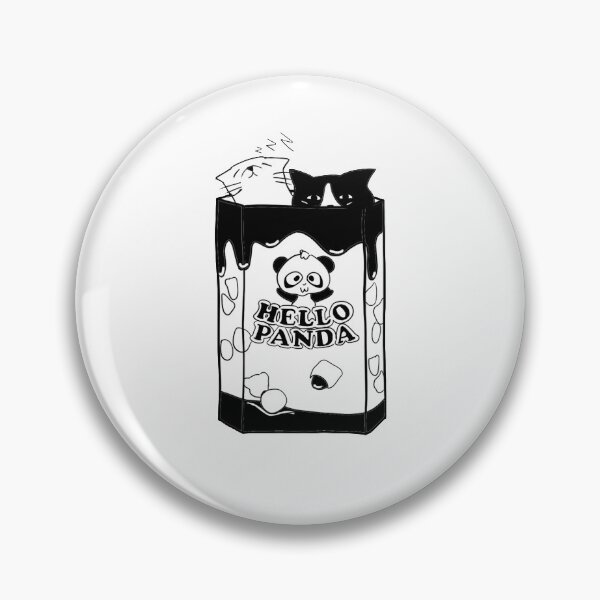 Item preview, Black & White Hello Panda w/ Cats designed and sold by RedPocketMag.