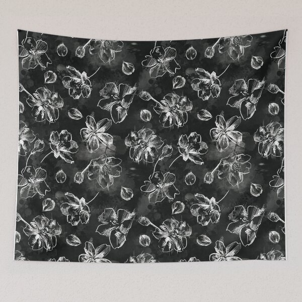 Item preview, Black and White Cherry Blossoms designed and sold by ScribbledToad.