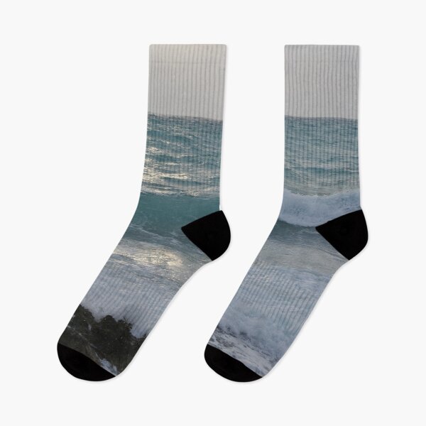 Item preview, Stormy Ocean Waves on the Rocks with Cloudy Sky designed and sold by pbstylesetters.
