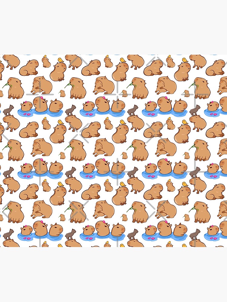 Thumbnail 6 of 6, Throw Blanket, Capybara Pattern designed and sold by manydoodles.