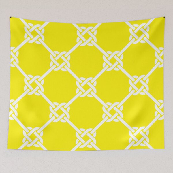 Item preview, Yellow Celtic Knot Pattern - Lattice interlocking simple square knot  designed and sold by ImageNugget.