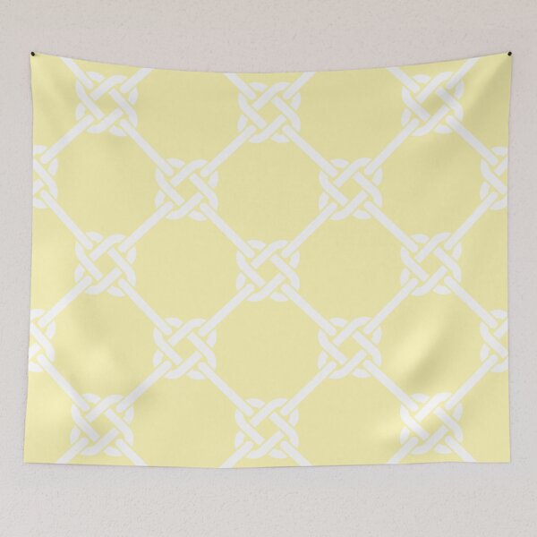 Item preview, creamy yellow Celtic Knot Pattern - Lattice interlocking simple square knot  designed and sold by ImageNugget.