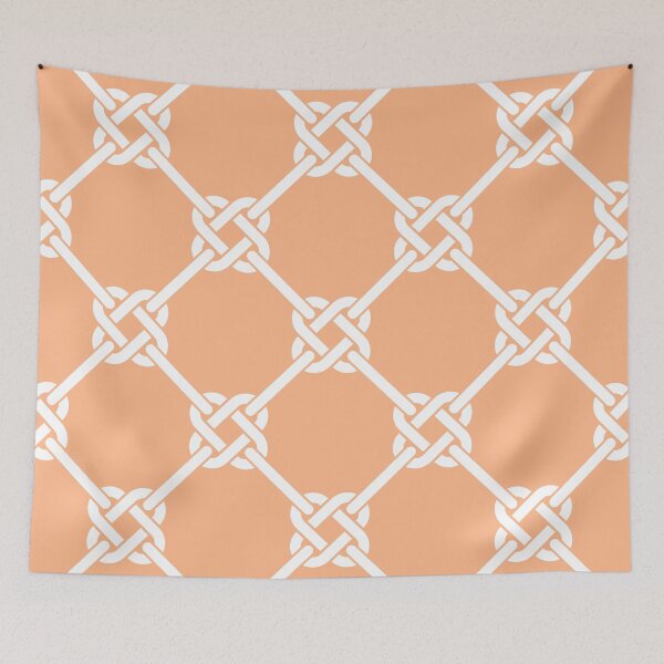 Item preview, Peach Celtic Knot Pattern - Lattice interlocking simple square knot  designed and sold by ImageNugget.